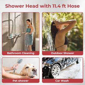 Camplux 11.48 ft hose provides flexible reach for camping and garden tasks.