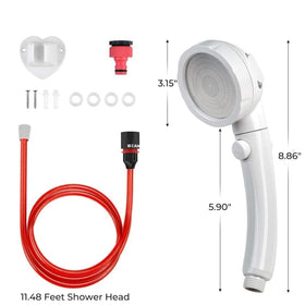Camplux on/off switch helps conserve water during outdoor use.
