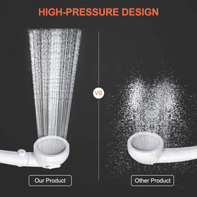 Portable CAMPLUX shower head ideal for camping and outdoor cleaning tasks.