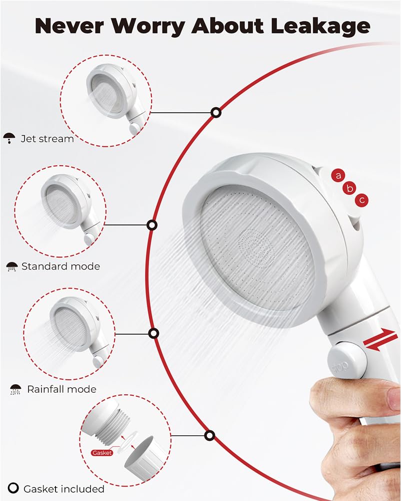 Camplux triple-spray settings deliver versatile water patterns for camping.