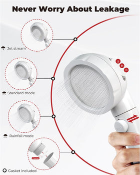 Camplux triple-spray settings deliver versatile water patterns for camping.