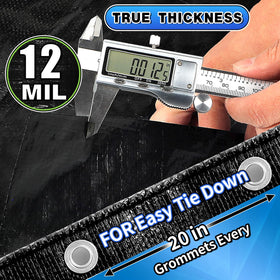 Cross-section shows 12 mil heavy-duty thickness for durability.