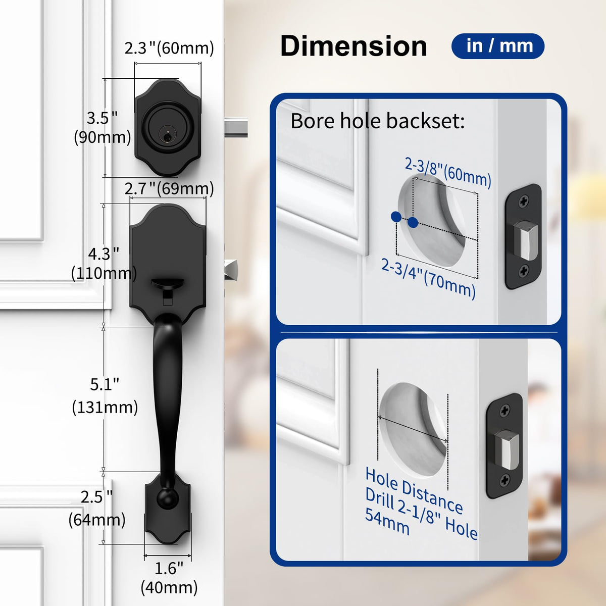 Camtek door thickness range 1-3/8 to 1-3/4 inches for multiple doors.