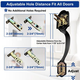 Camtek reversible handle for left- or right-handed doors in matte black.