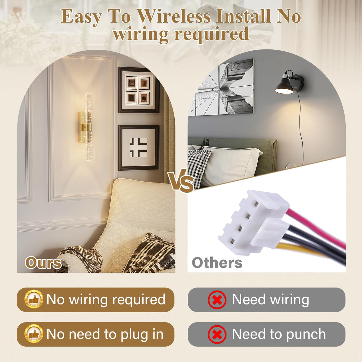Camuucci 12,000mAh rechargeable battery powers hours of warm light.