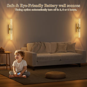 Camuucci sconces illuminate rooms during outages with reliable battery power.