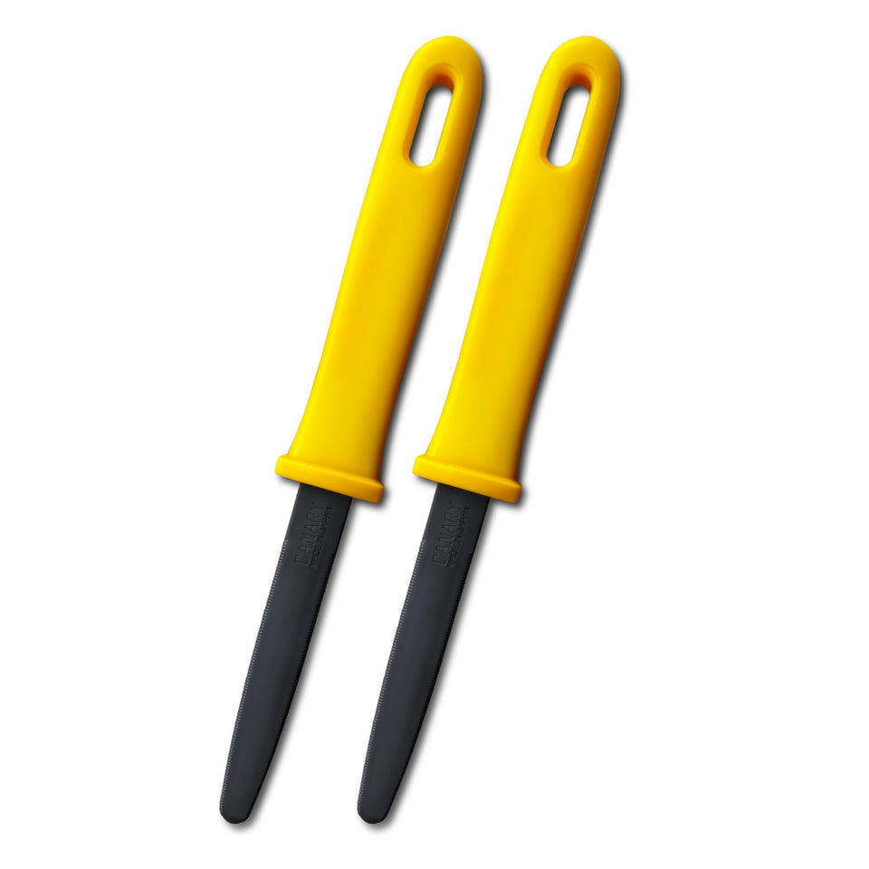 CANARY cardboard cutter with non-stick blade for clean 7.5-inch box openings.