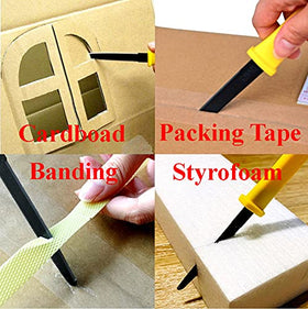 CANARY cardboard cutter with sheath provides safe blade storage after use.