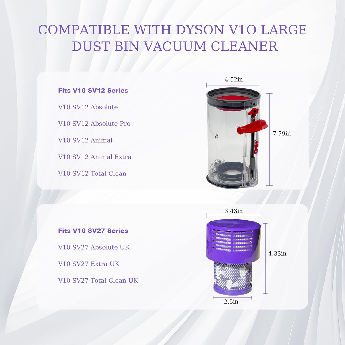 CandgFun HEPA filter included with the bin enhances filtration for cleaner air.