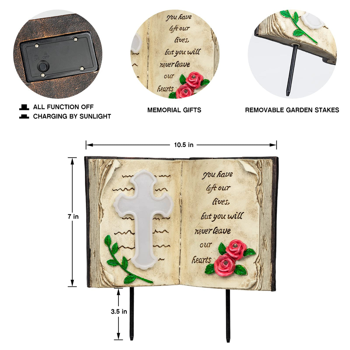 Candieslife memorial decor cross adds a tranquil garden presence