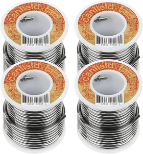 Canfield 60/40 solder spool close-up for stained glass with smooth beads