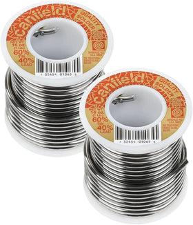 Canfield 60/40 solder two spools ready for stained glass projects.