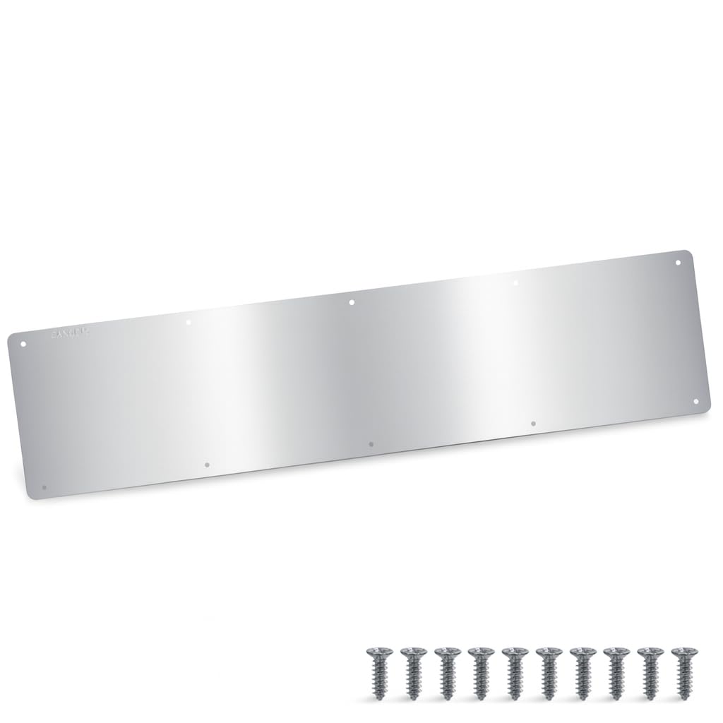 CANGETS door kick plate satin finish shields 6x28 inch doors from scuffs.
