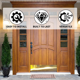 CANGETS easy-clean door kick plate complements brass-style décor.