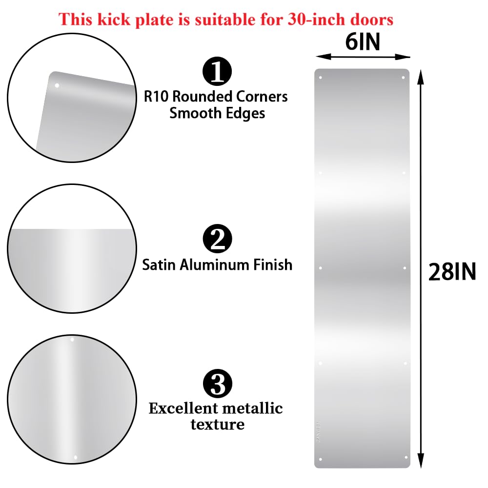 CANGETS screw-mount door kick plate ensures secure protection for busy entrances.