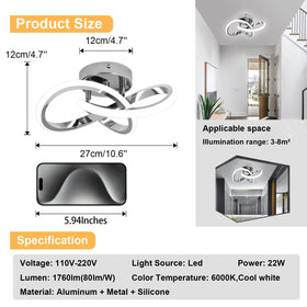 CANEOE LED ceiling fixture 22W provides bright, energy-efficient hallway lighting.