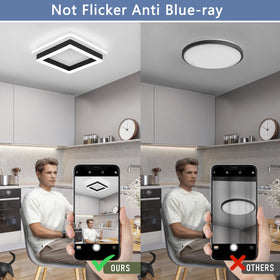 CANEOE square modern LED ceiling light fixture eye-protection with flicker-free light