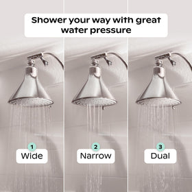 User enjoying a revitalizing shower with Canopy after hard water