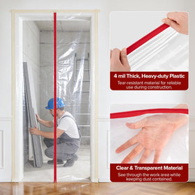 Canvino construction dust barrier zip door for painting and drywall work