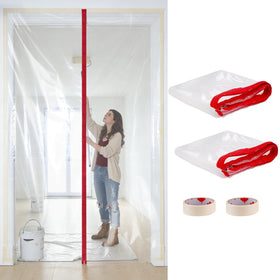 Canvino dust barrier zipper door 2-pack seals off work areas during remodeling