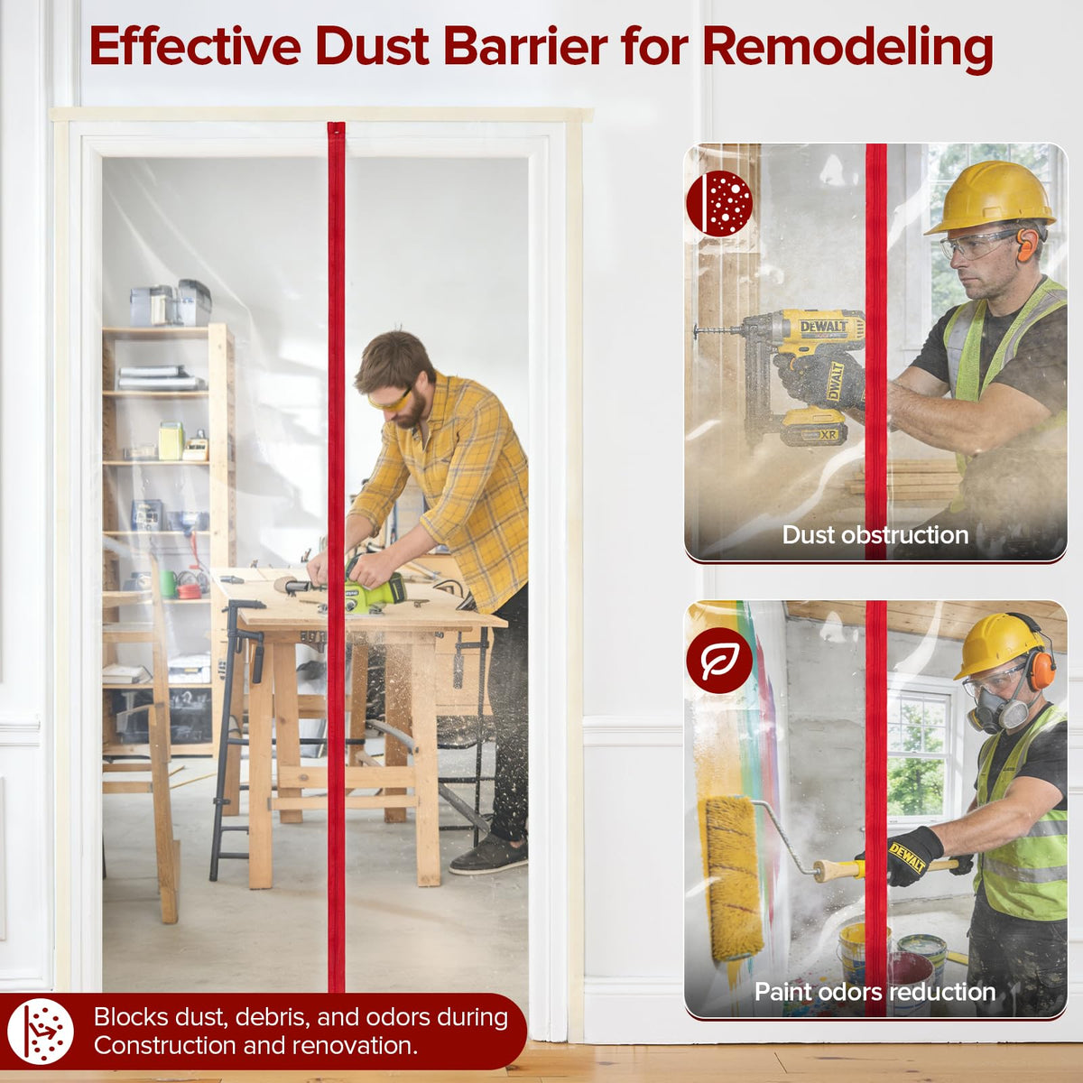 Canvino easy-install door cover that removes without wall damage after projects