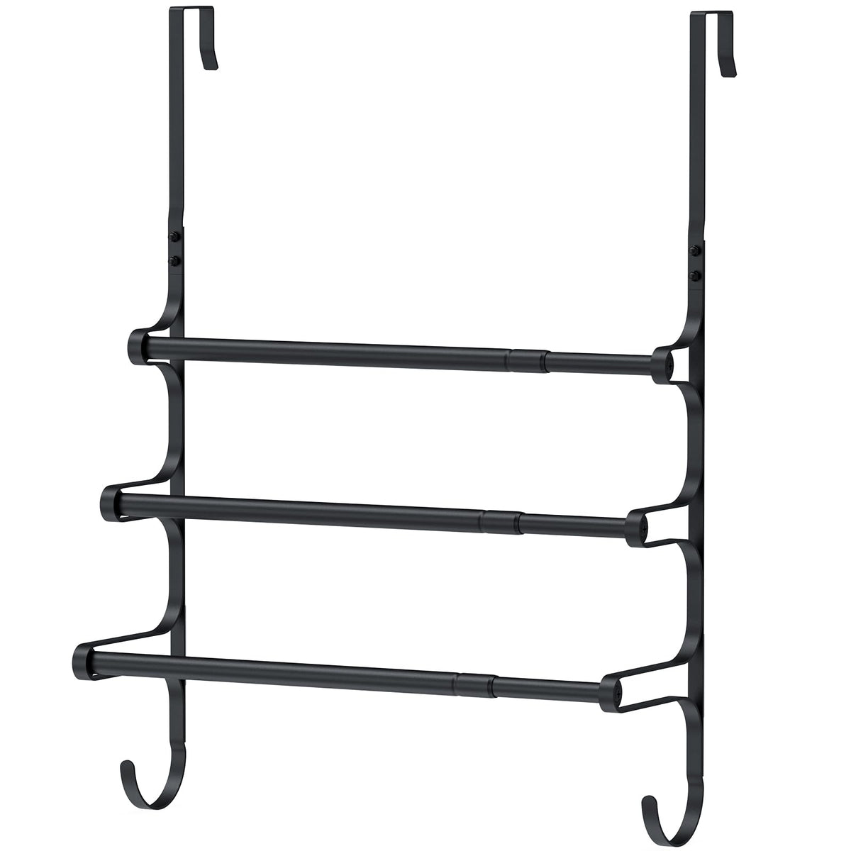 CANYAVE over-the-door towel rack shows space-saving organization for towels.