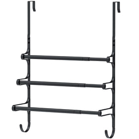 CANYAVE over-the-door towel rack shows space-saving organization for towels.