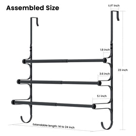 CANYAVE extendable bar demonstrates flexible 14–24 inch towel reach.