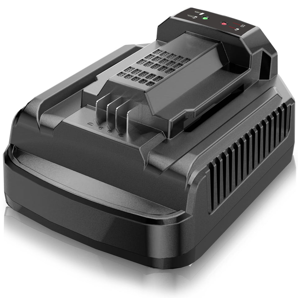Capowill rapid charger for CH2100, front view, compact and ready for fast EGO charging