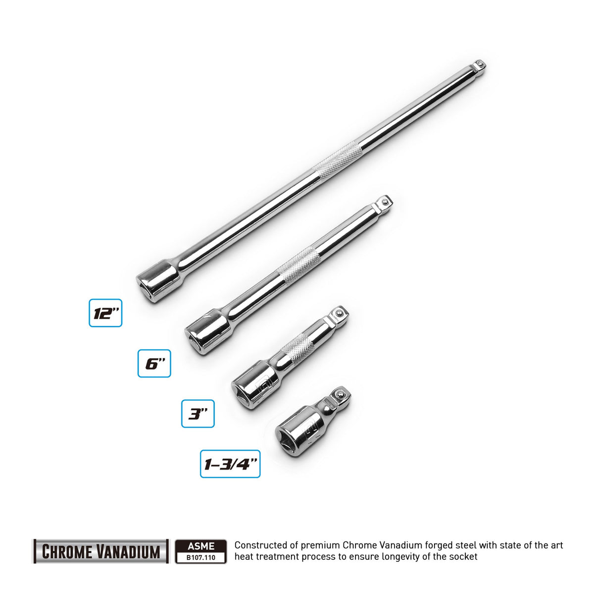 Capri Tools 182623 knurled grip aids hand turning for loosened fasteners.