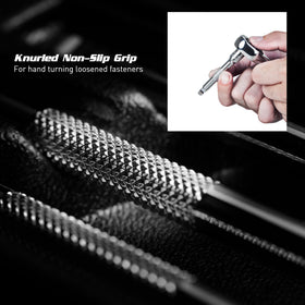 Capri Tools 182623 wobble extension 12-inch reaches recessed fasteners with space to turn.