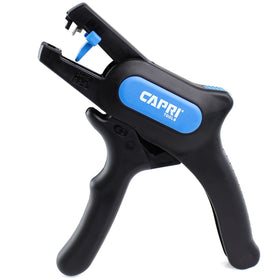 Capri Tools 20011 automatic stripper cutter with a narrow profile for tight spaces.