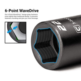 Capri Tools 3/8 drive semi-deep 12mm socket durable under torque tasks.