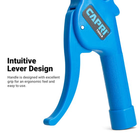 Capri Tools air blow gun showing rubber tip protecting surfaces during use