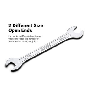 Capri Tools chrome-plated wrenches showing durable finish and corrosion resistance under bright light.
