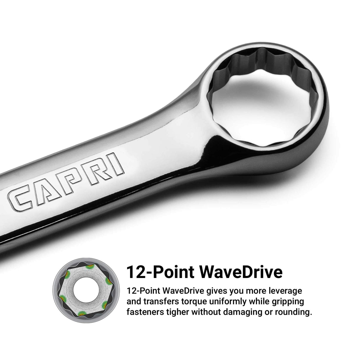 Capri Tools chrome vanadium steel forged for durability in high-torque applications