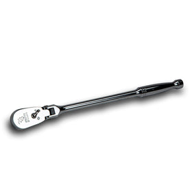 Capri Tools low-profile flex-head ratchet angled view for tight spaces and versatile access.