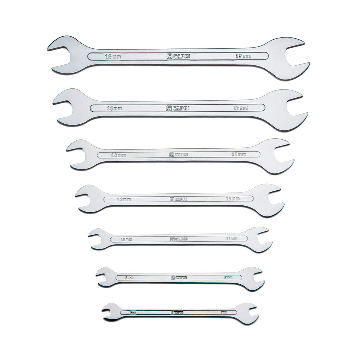 Capri Tools narrow-profile wrenches used in tight clearance repairs.
