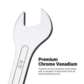 Capri Tools open-end wrenches 15-degree angle head engagement example for tight spaces.