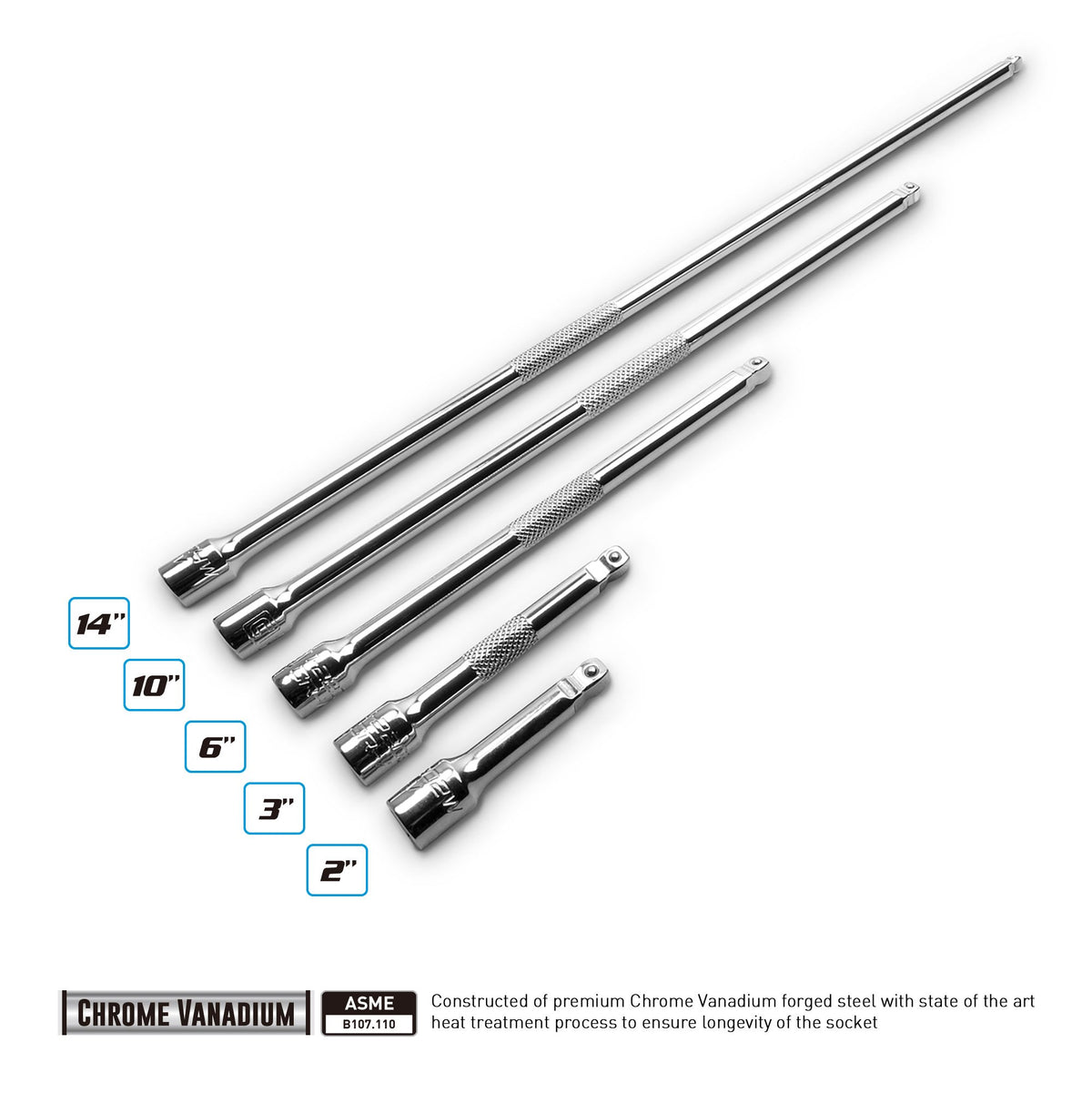 Capri Tools wobble extension bar 14-inch reach offers extra clearance and torque.