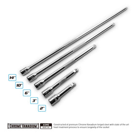 Capri Tools wobble extension bar 14-inch reach offers extra clearance and torque.