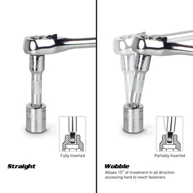 Capri Tools wobble extension bar 3-inch reach for tight-angle fasteners.