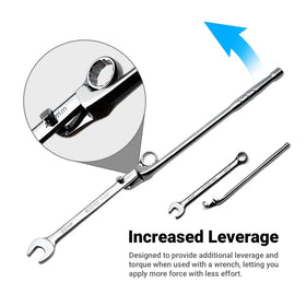 Capri Tools Wrench Extender ergonomic handle promotes secure grip.