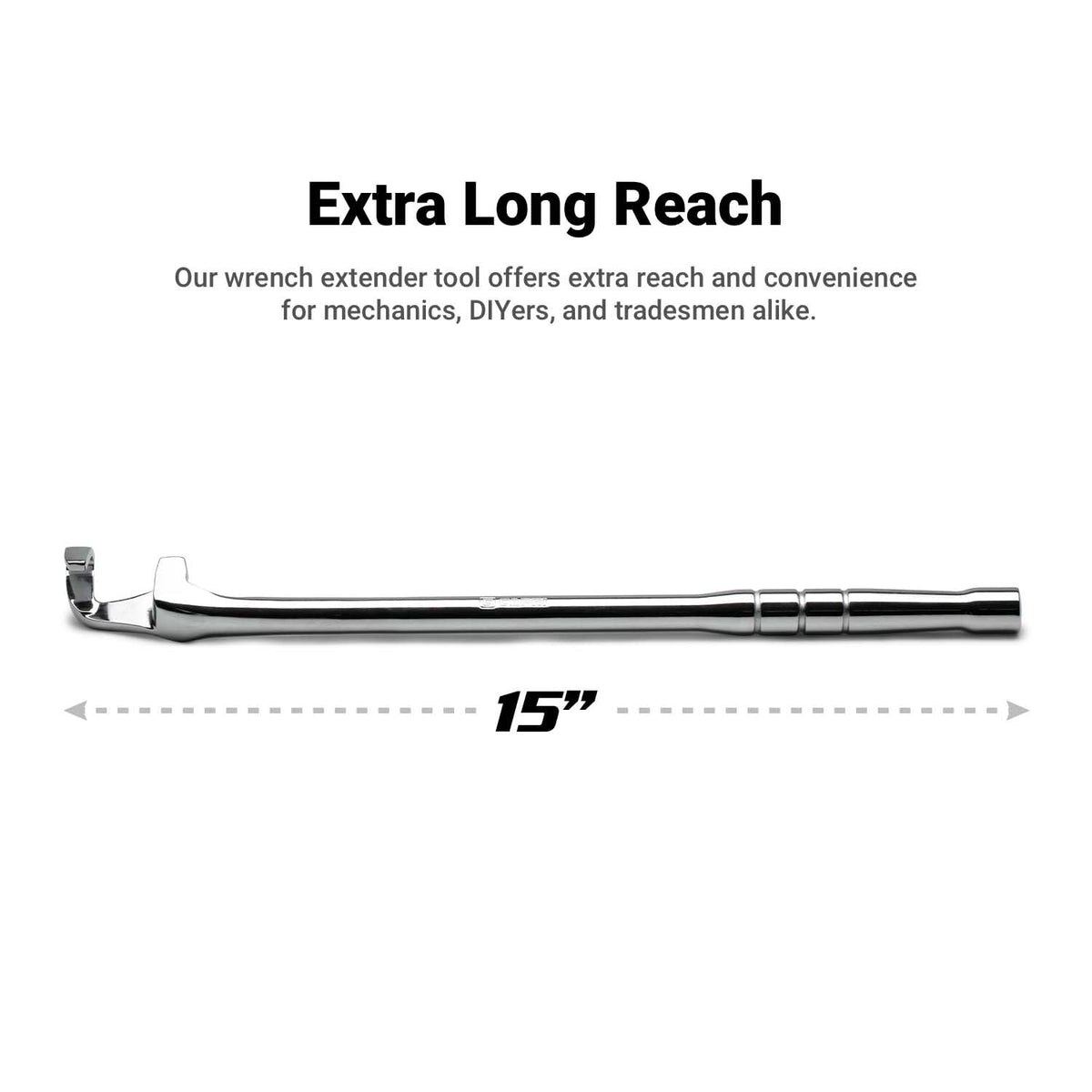 Capri Tools Wrench Extender provides torque boost for easier turning.