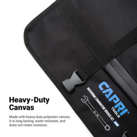 Capri Tools wrench roll rolled compact for easy storage.