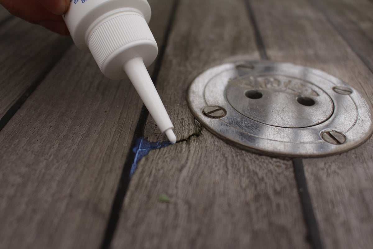 Capillary action drawing Captain Tolley's Creeping Crack Cure into tiny gaps for a solid seal.