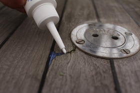 Capillary action drawing Captain Tolley's Creeping Crack Cure into tiny gaps for a solid seal.