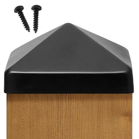 Captiva 6x6 pyramid post cap in stainless steel for rustproof post protection.