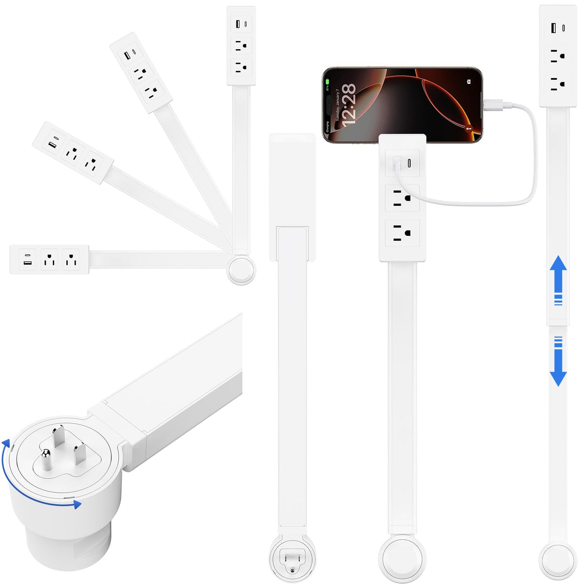 CaraveLOVE outlet extender behind furniture improves accessibility for devices.