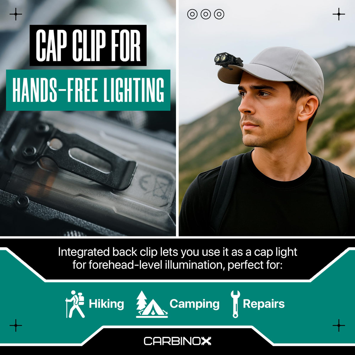 CARBINOX Flashlight Mini compact metal body for pocket carry
